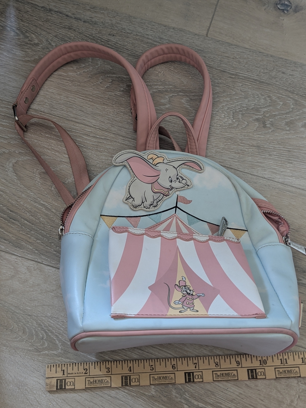 Loungelfly Pink & Light Blue Dumbo Circus Backpack Purse Disney